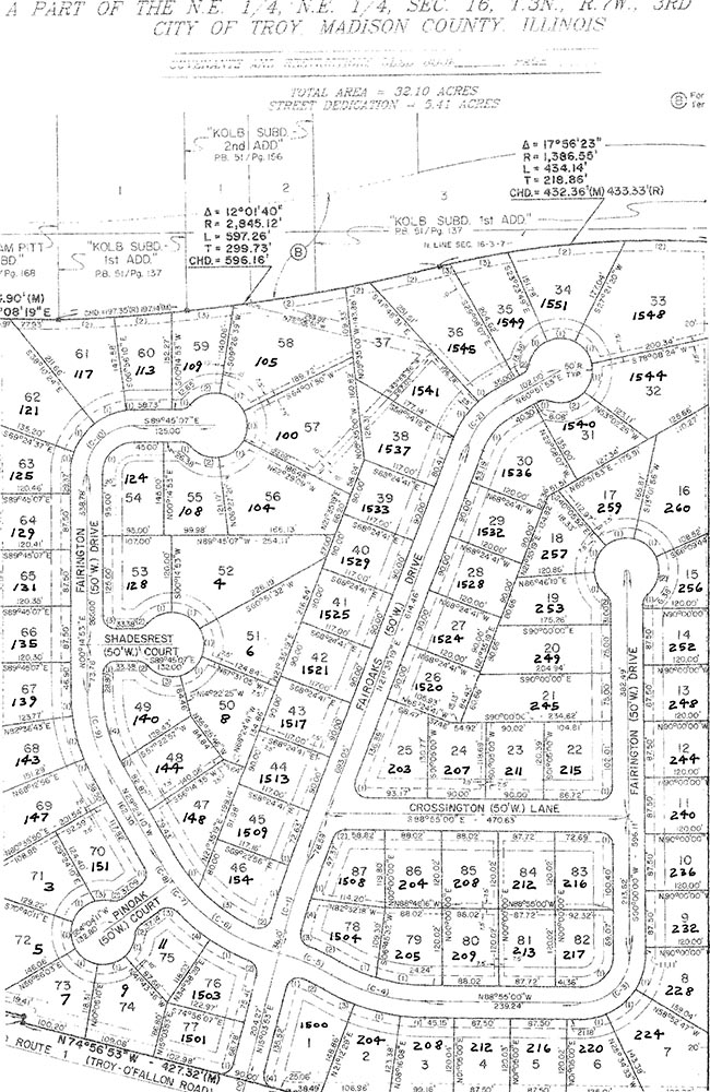 Fairoaks Homeowner's Association Subdivision Map